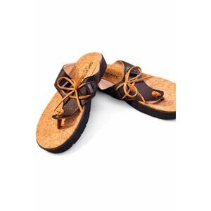 Sperry Top-Sider Lanyard Cork Thong Sandals Women’s 5 Leather Boat Bow